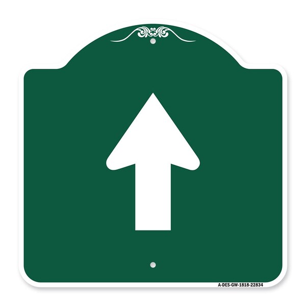 Signmission Straight Thru Sign-Straight Thru Sign, Green & White Aluminum Sign, 18" x 18", GW-1818-22834 A-DES-GW-1818-22834 - main